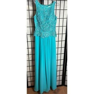 Cinderella Devine Blue Lace Bodice Prom/Evening Dress